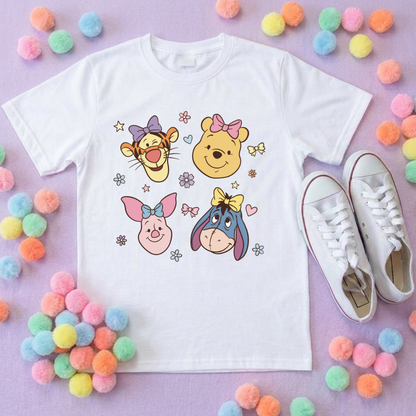 Pooh Pretty Besties Park Life T-Shirt, Ears, Florida, Orlando, Cruise Holidays T-Shirts, Holiday Outfits - Adults & Kids Sizes - Cotton T-Shirt