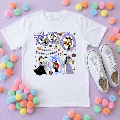 Spooky Princess Themed Halloween T-Shirt, Inspired Character T-Shirts - Adults & Kids Sizes - Cotton T-Shirt