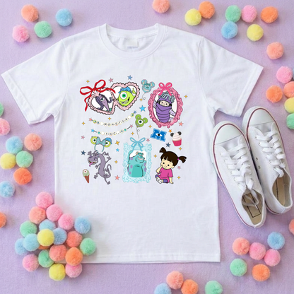 Monsters, Boo Inspired Printed T-Shirt, Monsters Inc, University, Mike, Sully, Boo and Friends - Adults & Kids Sizes - Cotton T-Shirt