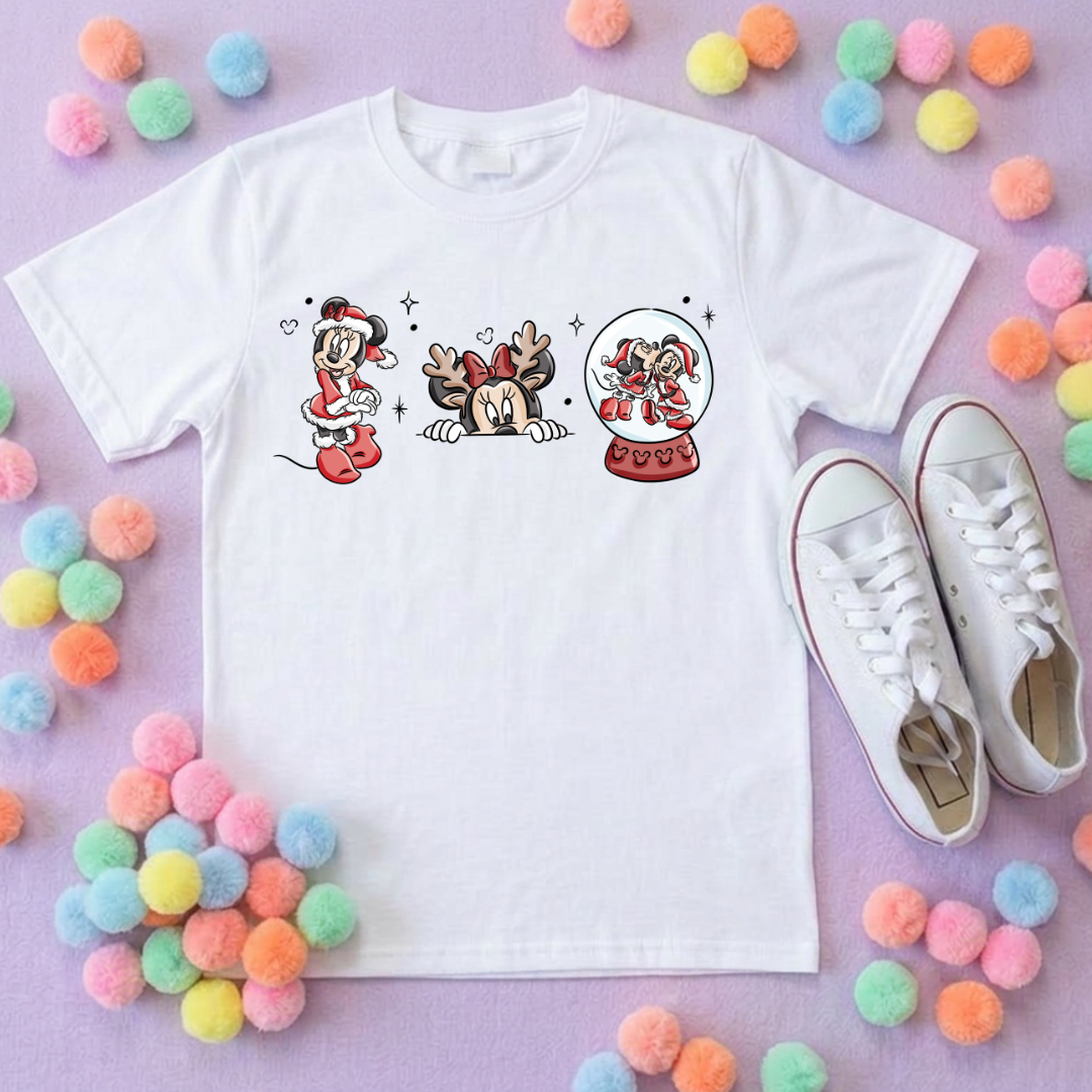 Christmas Mouse T-Shirt, Ears, Florida, Orlando, Christmas T-Shirts, Christmas Outfits - Adults & Kids Sizes - Cotton T-Shirt