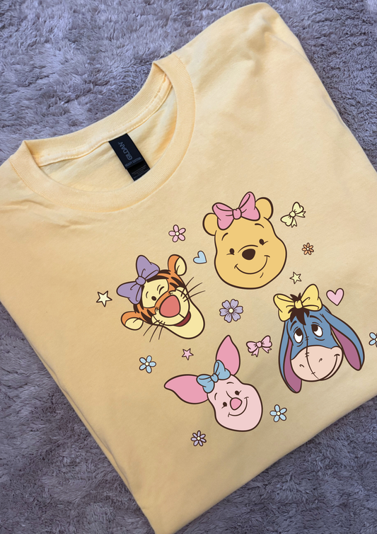 Pooh Pretty Besties Park Life T-Shirt, Ears, Florida, Orlando, Cruise Holidays T-Shirts, Holiday Outfits - Adults & Kids Sizes - Cotton T-Shirt