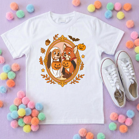 Pumpkin Pals Fox & Hound Park Life T-Shirt, Ears, Florida, Orlando, Cruise Holidays T-Shirts, Holiday Outfits - Adults & Kids Sizes - Cotton T-Shirt