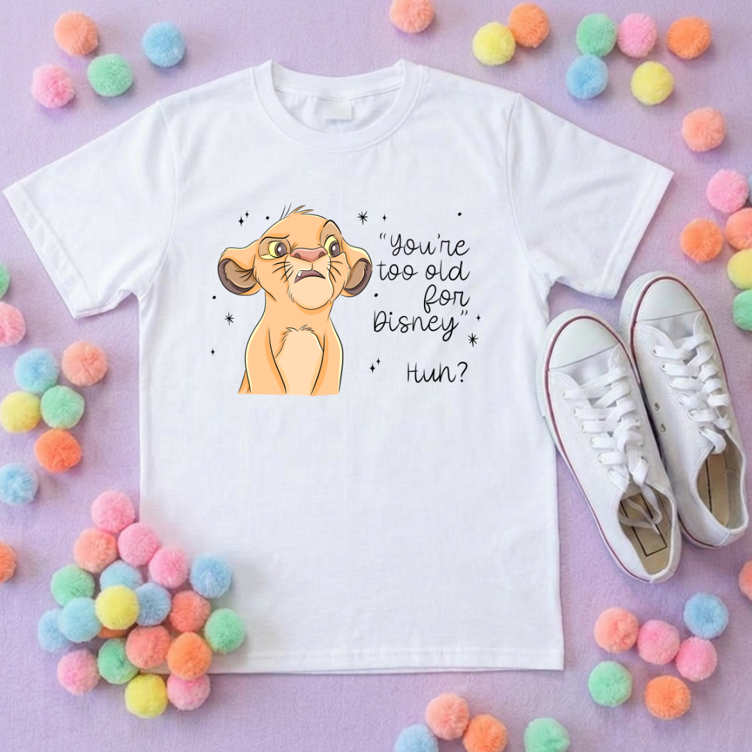 King Lion Inspired Printed T-Shirt, Safari, Inspired Character T-Shirts - Adults & Kids Sizes - Cotton T-Shirt