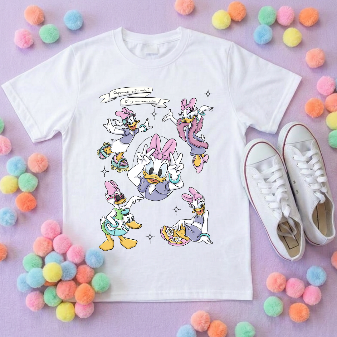 Magical Girlie Duck Full Art Printed T-Shirt, Florida, Orlando, Magical World - Adults & Kids Sizes