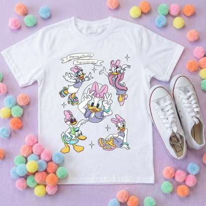 Magical Girlie Duck Full Art Printed T-Shirt, Florida, Orlando, Magical World - Adults & Kids Sizes