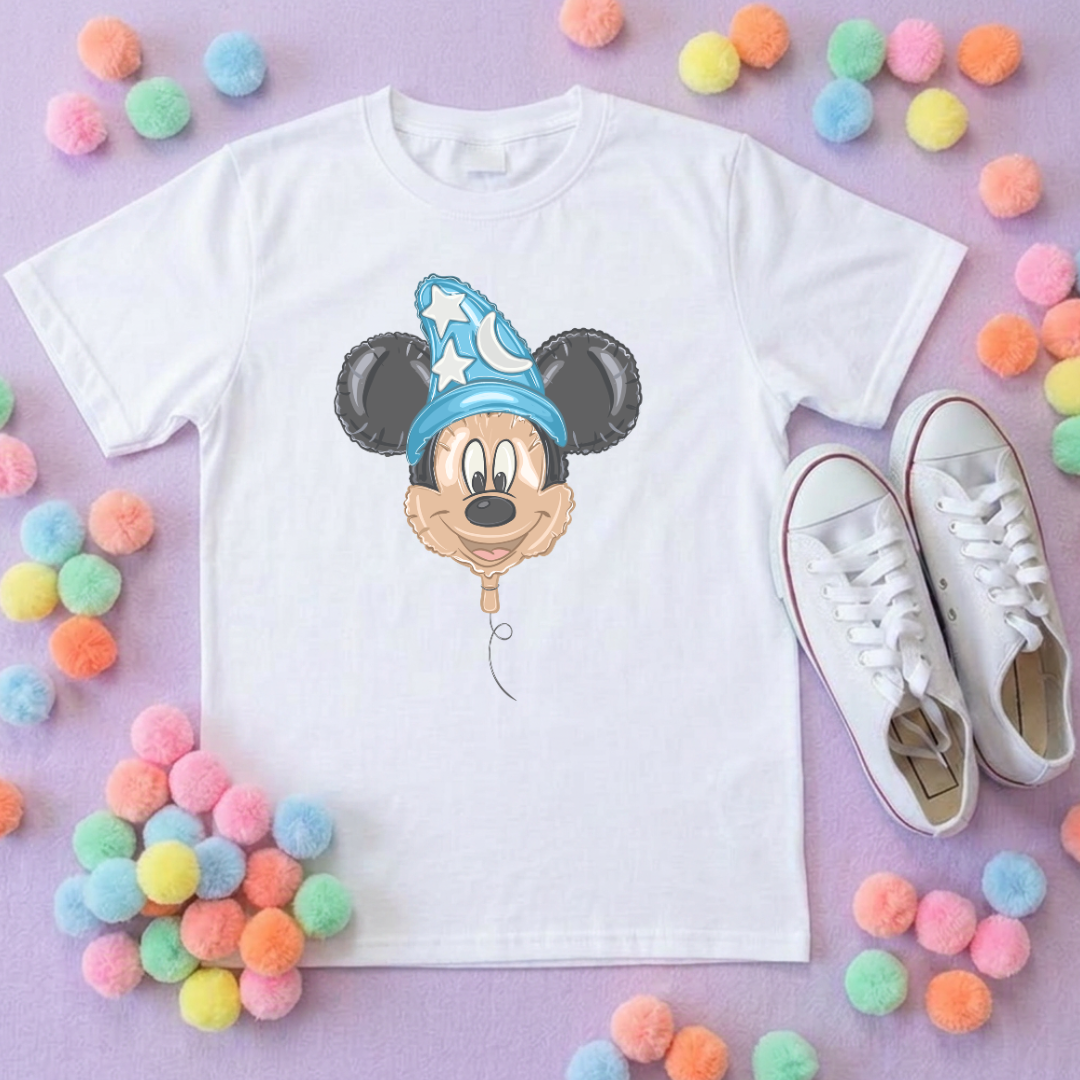 Sorcerer Mouse Balloon, Printed T-Shirt, Florida, Orlando, Magical World - Adults & Kids Sizes