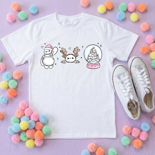 Christmas Baymax T-Shirt, Ears, Florida, Orlando, Christmas T-Shirts, Christmas Outfits - Adults & Kids Sizes - Cotton T-Shirt
