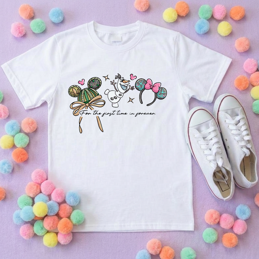 Frozen Sisters  Inspired Printed T-Shirt, Norwegian Style, Happy Snowman, Olaf, Bruni - Adults & Kids Sizes - Cotton T-Shirt