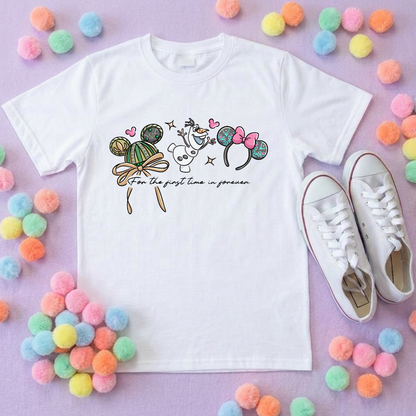 Frozen Sisters  Inspired Printed T-Shirt, Norwegian Style, Happy Snowman, Olaf, Bruni - Adults & Kids Sizes - Cotton T-Shirt