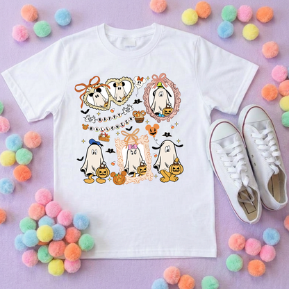 Ghost Mouse Inspired Printed Sand T-Shirt, Florida, Orlando, Halloween T-Shirts, Halloween Outfits - Adults & Kids Sizes - Cotton T-Shirt
