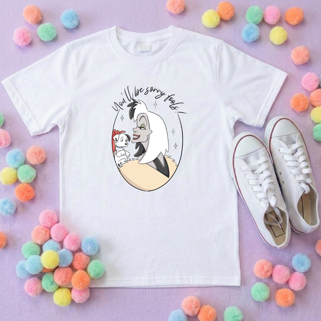 Villain Inspired Printed T-Shirt, Hello Beastie, De-vil, Evil Queen & Stepmum Villains Theme - Adults & Kids Sizes - Cotton T-Shirt
