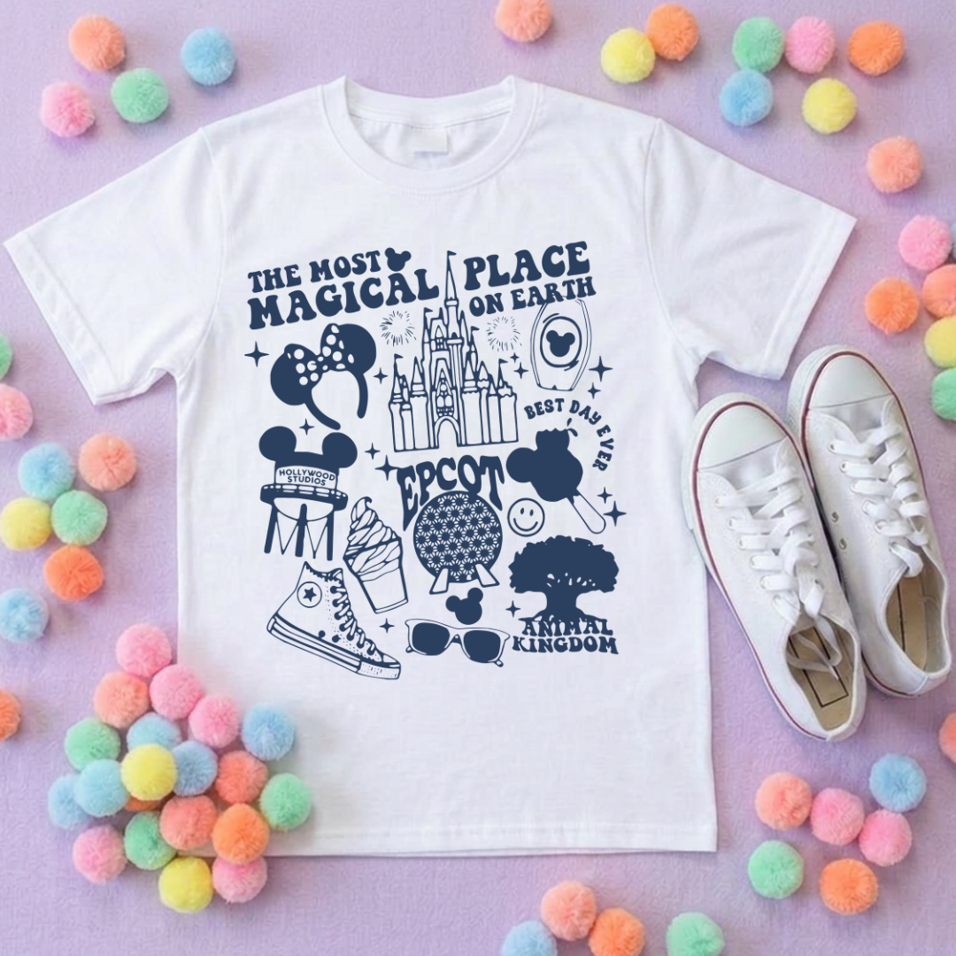 Happiest Place, Park Life T-Shirt, Ears, Florida, Orlando, Cruise Holidays T-Shirts, Holiday Outfits - Adults & Kids Sizes - Cotton T-Shirt