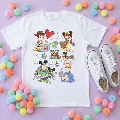 Toys Story Besties Full Art Park Life T-Shirt, Ears, Florida, Orlando, Cruise Holidays T-Shirts, Holiday Outfits - Adults & Kids Sizes - Cotton T-Shirt