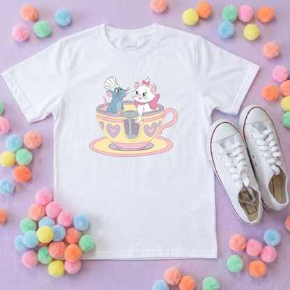 Paris Friends on Teacup Ride Printed T-Shirt, Florida, Orlando, Magical World - Adults & Kids Sizes