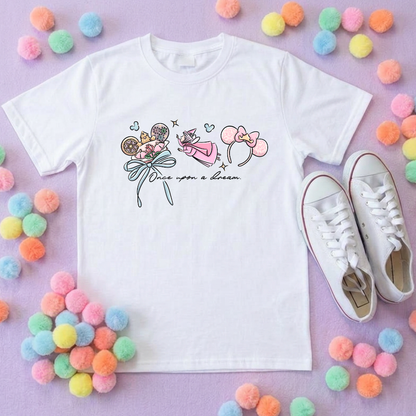 Sleeping Princess Inspired Printed T-Shirt, Princess Movie, Mouse Ears, Princess- Adults & Kids Sizes - Cotton T-Shirt