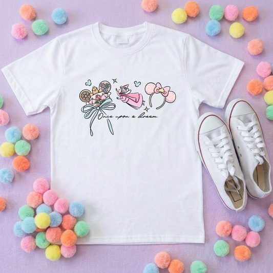 Sleeping Princess Inspired Printed T-Shirt, Princess Movie, Mouse Ears, Princess- Adults & Kids Sizes - Cotton T-Shirt