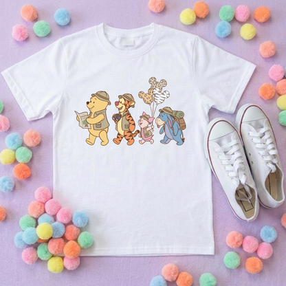 Pooh Animal Kingdom Safari Park Life T-Shirt, Ears, Florida, Orlando, Cruise Holidays T-Shirts, Holiday Outfits - Adults & Kids Sizes - Cotton T-Shirt