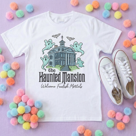 Mansion Haunted Inspired Printed T-Shirt, Florida, Orlando, Halloween T-Shirts, Halloween Outfits - Adults & Kids Sizes - Cotton T-Shirt