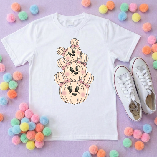 Cute Pumpkin Mouse T-Shirt, Ears, Florida, Orlando, Halloween T-Shirts, Pumpkin Halloween Outfits - Adults & Kids Sizes - Cotton T-Shirt