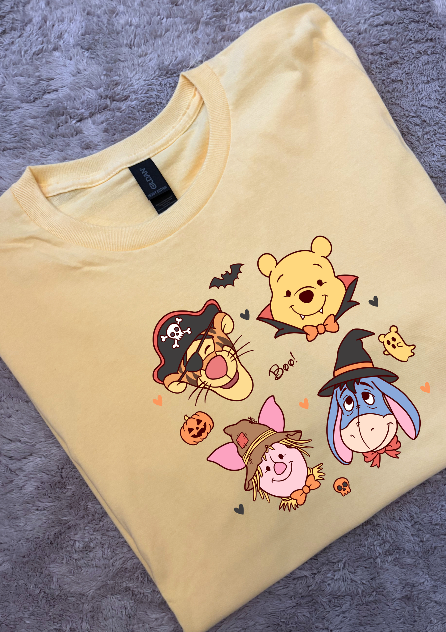 Pooh Halloween Besties Park Life T-Shirt, Ears, Florida, Orlando, Cruise Holidays T-Shirts, Holiday Outfits - Adults & Kids Sizes - Cotton T-Shirt