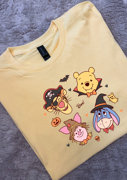 Pooh Halloween Besties Park Life T-Shirt, Ears, Florida, Orlando, Cruise Holidays T-Shirts, Holiday Outfits - Adults & Kids Sizes - Cotton T-Shirt
