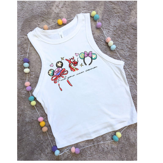 Mulan Chinese Dragon, Mushu Bow Printed Vest, Florida, Orlando, Magical World - Adults & Kids Sizes
