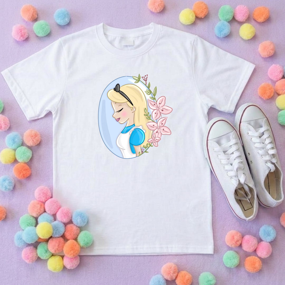 Wonderland Alice Flower Inspired T-Shirt, Florida, Orlando - Adults & Kids Sizes - Cotton T-Shirt