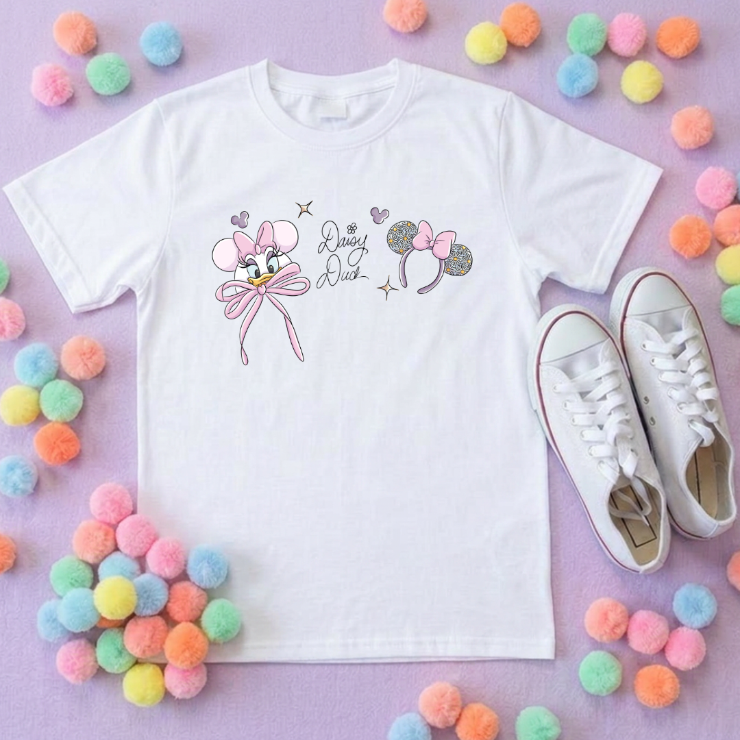Magical Girlie Duck Bow Printed T-Shirt, Florida, Orlando, Magical World - Adults & Kids Sizes