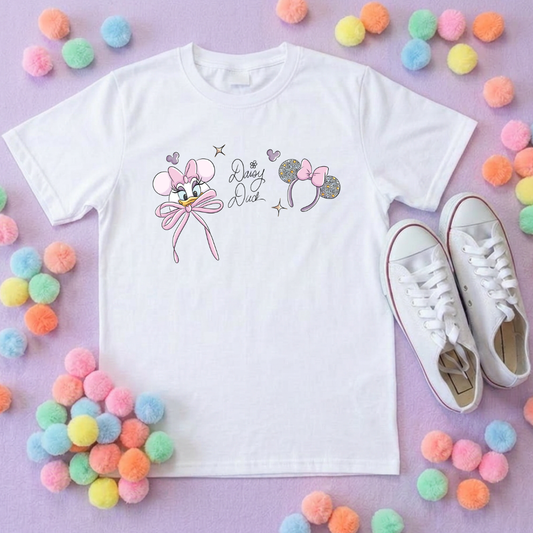 Magical Girlie Duck Bow Printed T-Shirt, Florida, Orlando, Magical World - Adults & Kids Sizes