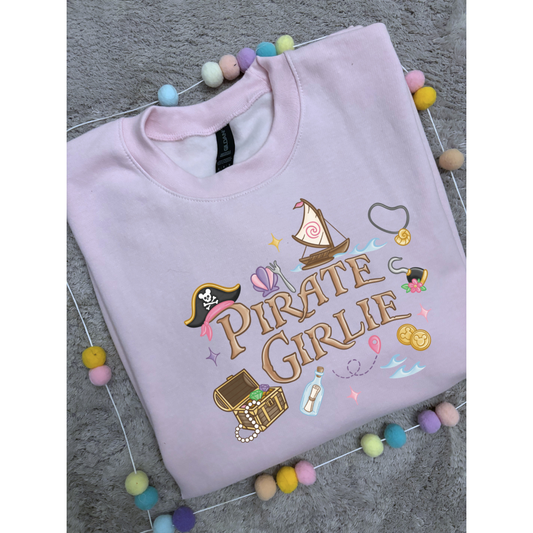 Pirate Girlies Park Life Sweatshirt, Ears, Florida, Orlando, Holidays Jumper, Holiday Outfits - Adults & Kids Sizes - Fleece Cozy Sweatshirt