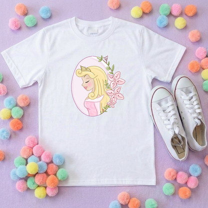 Sleeping Princess Inspired Printed T-Shirt, Princess Movie, Mouse Ears, Princess- Adults & Kids Sizes - Cotton T-Shirt