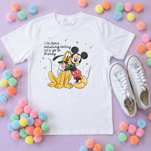 Done Adulting Park Life T-Shirt, Ears, Florida, Orlando, Cruise Holidays T-Shirts, Holiday Outfits - Adults & Kids Sizes - Cotton T-Shirt