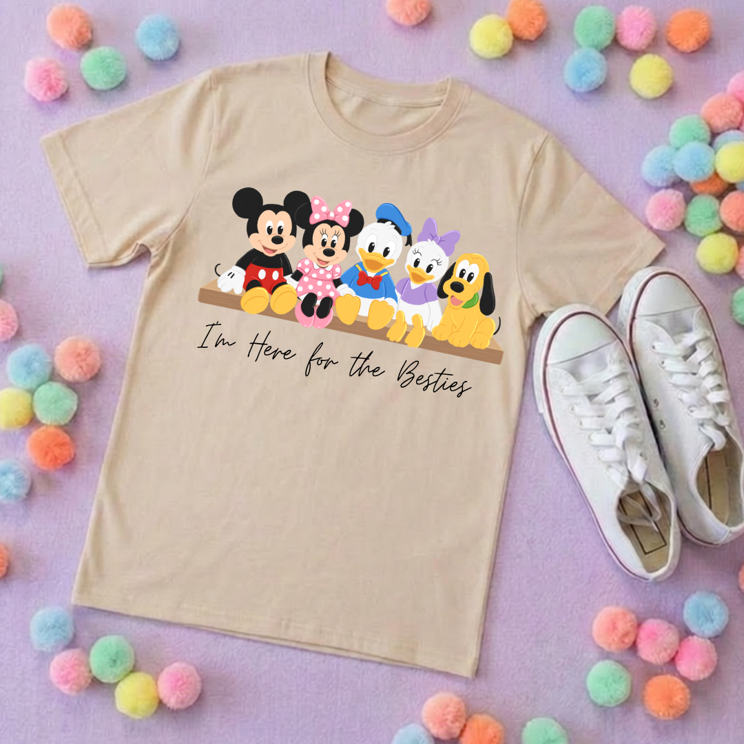 Shelf Besties T-Shirt, Ears, Florida, Orlando, Cruise Holidays T-Shirts, Holiday Outfits - Adults & Kids Sizes - Cotton T-Shirt