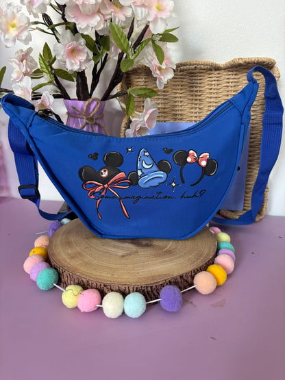Magical Kingdom, Magic Mouse Dumpling Bags, Printed Inspired Make Up Bags, Ears Bags, Florida, Orlando, Paris, Crossbody Bum Bag