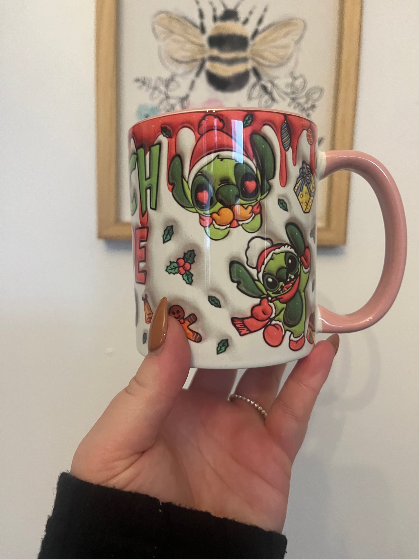 Grinch Mode On Personalised Name Mug, Personalised Christmas Mug