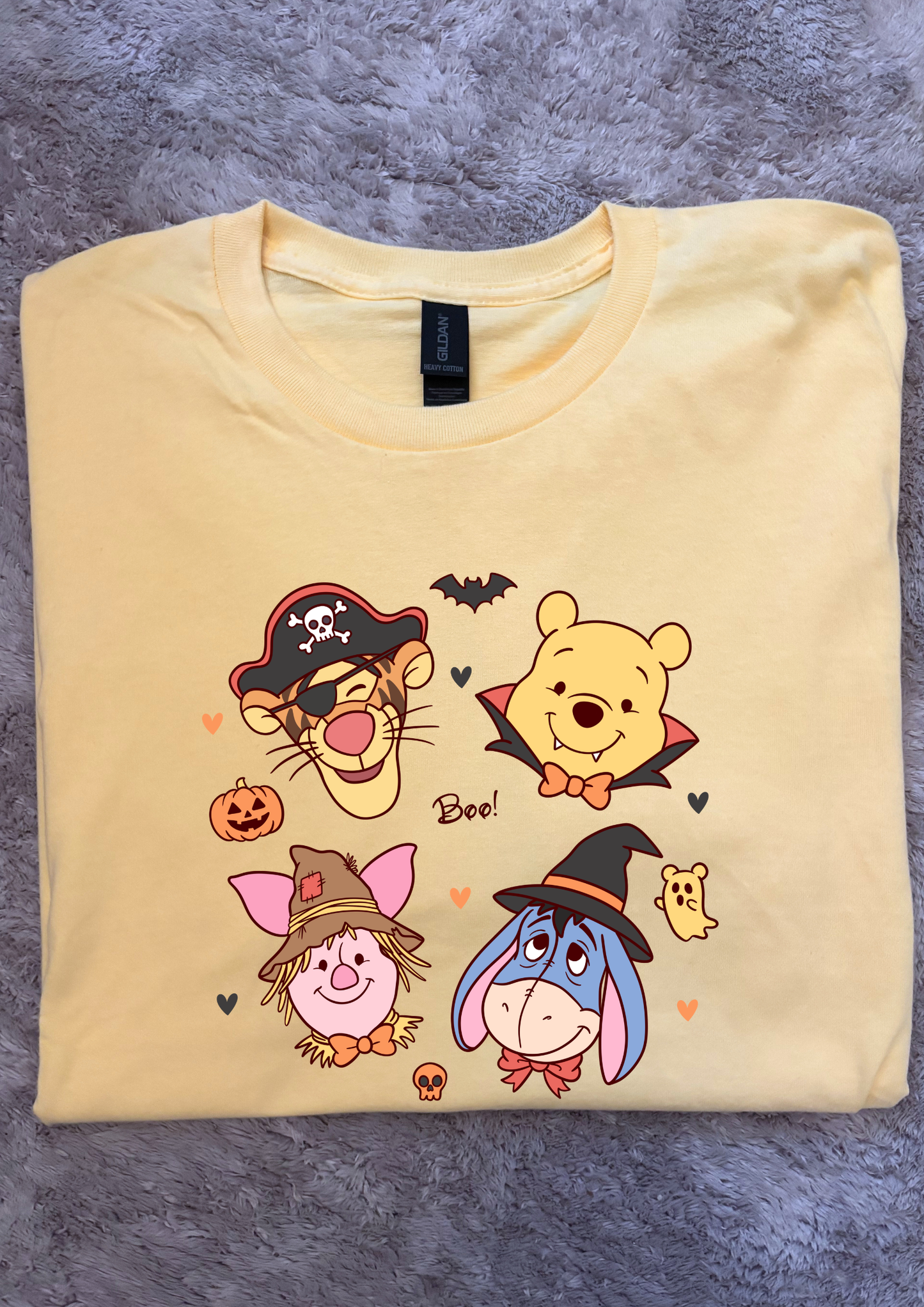 Pooh Halloween Besties Park Life T-Shirt, Ears, Florida, Orlando, Cruise Holidays T-Shirts, Holiday Outfits - Adults & Kids Sizes - Cotton T-Shirt