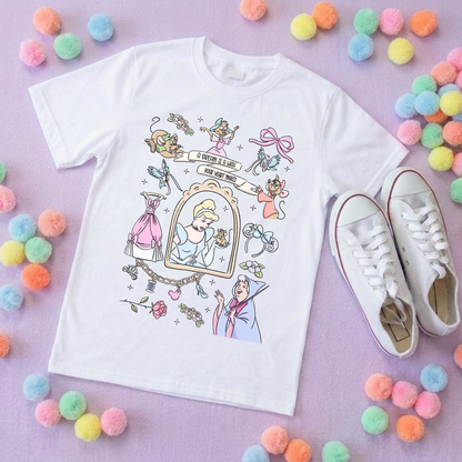 Ballgown Princess Full Art Inspired Printed T-Shirt, Princess Movie, Mouse Ears, Princess- Adults & Kids Sizes - Cotton T-Shirt