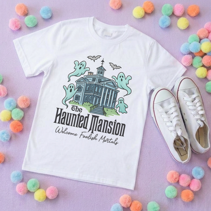 Mansion Haunted Inspired Printed T-Shirt, Florida, Orlando, Halloween T-Shirts, Halloween Outfits - Adults & Kids Sizes - Cotton T-Shirt