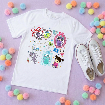 Monsters, Boo Inspired Printed T-Shirt, Monsters Inc, University, Mike, Sully, Boo and Friends - Adults & Kids Sizes - Cotton T-Shirt