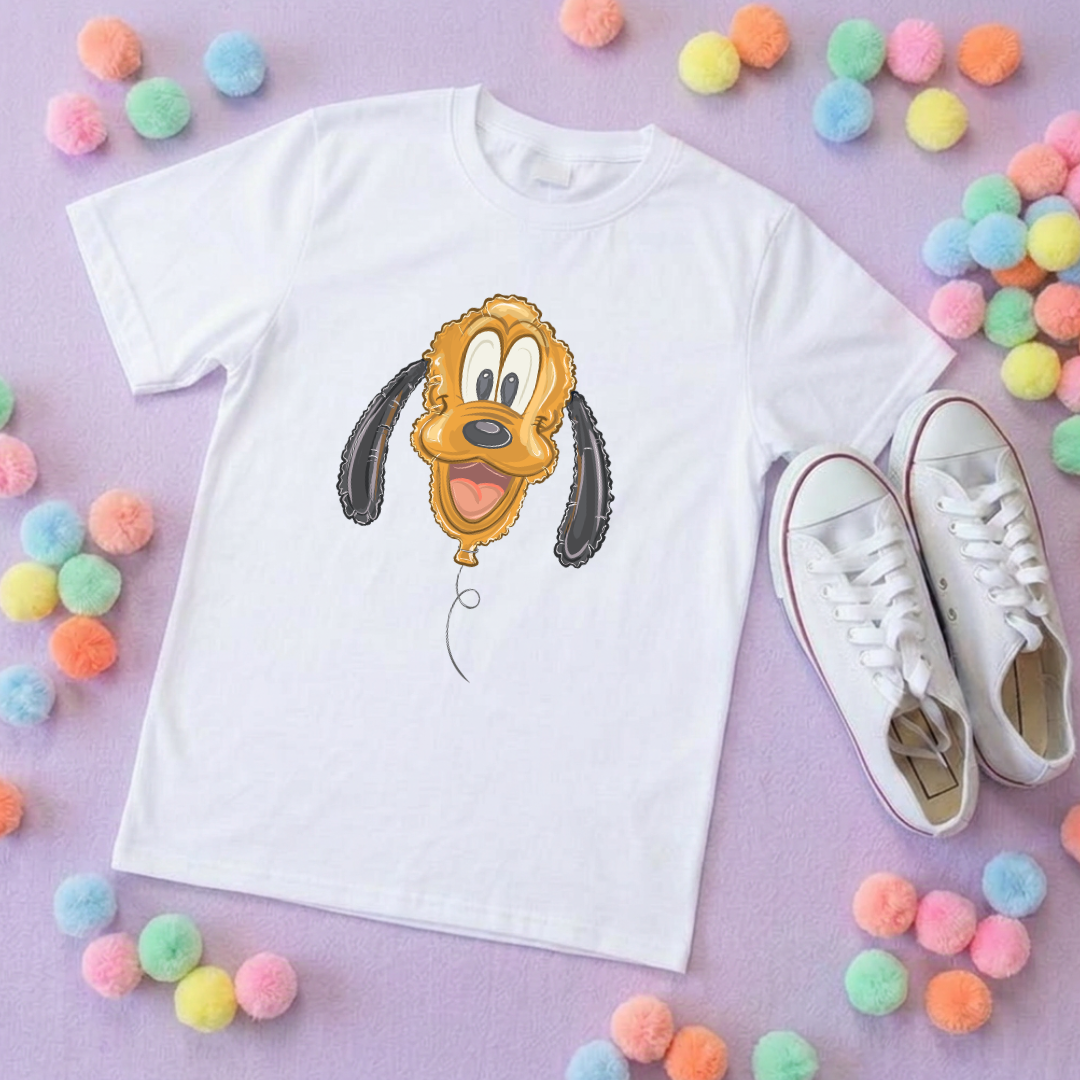 Pluto Balloon, Printed T-Shirt, Florida, Orlando, Magical World - Adults & Kids Sizes