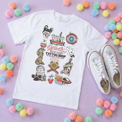 Walts Tattoo Park Life T-Shirt, Ears, Florida, Orlando, Cruise Holidays T-Shirts, Holiday Outfits - Adults & Kids Sizes - Cotton T-Shirt