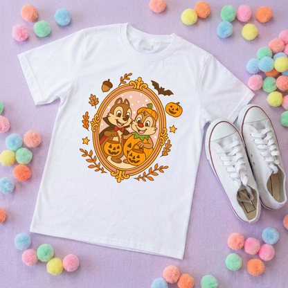 Pumpkin Pals Chip & Dale Life T-Shirt, Ears, Florida, Orlando, Cruise Holidays T-Shirts, Holiday Outfits - Adults & Kids Sizes - Cotton T-Shirt
