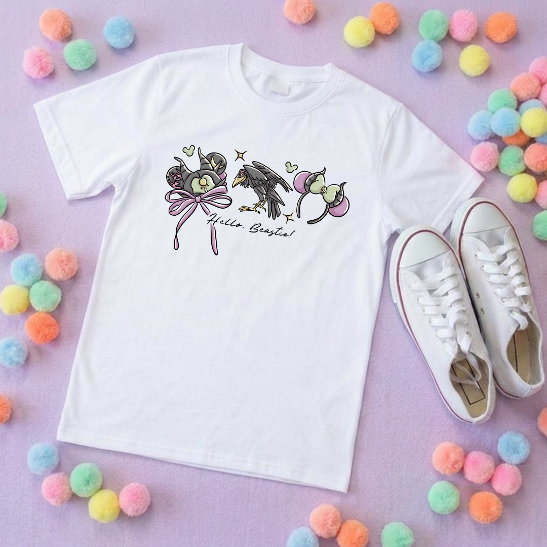 Villain Inspired Printed T-Shirt, Under the Sea, Hello Beastie, De-vil, Villains Theme - Adults & Kids Sizes - Cotton T-Shirt