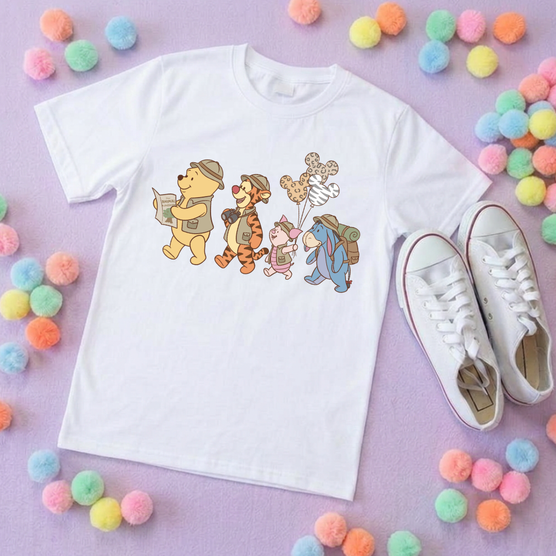 Pooh Animal Kingdom Safari Park Life T-Shirt, Ears, Florida, Orlando, Cruise Holidays T-Shirts, Holiday Outfits - Adults & Kids Sizes - Cotton T-Shirt
