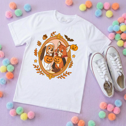 Pumpkin Pals Fox & Hound Park Life T-Shirt, Ears, Florida, Orlando, Cruise Holidays T-Shirts, Holiday Outfits - Adults & Kids Sizes - Cotton T-Shirt