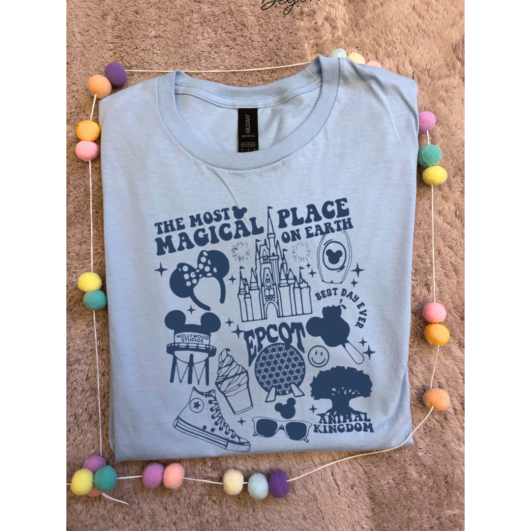 Happiest Place, Park Life T-Shirt, Ears, Florida, Orlando, Cruise Holidays T-Shirts, Holiday Outfits - Adults & Kids Sizes - Cotton T-Shirt