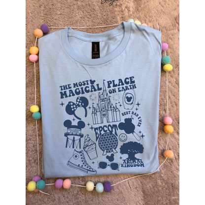 Happiest Place, Park Life T-Shirt, Ears, Florida, Orlando, Cruise Holidays T-Shirts, Holiday Outfits - Adults & Kids Sizes - Cotton T-Shirt