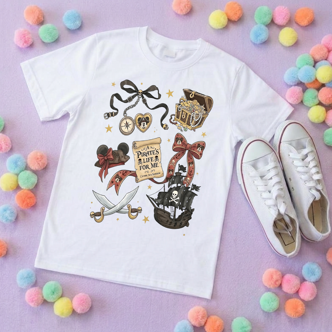 Pirates Life for Me Park Life T-Shirt, Ears, Florida, Orlando, Cruise Holidays T-Shirts, Holiday Outfits - Adults & Kids Sizes - Cotton T-Shirt
