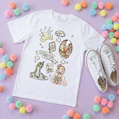 Bayou Frog Princess Full Art Inspired Printed T-Shirt, Princess Movie, Mouse Ears, Princess- Adults & Kids Sizes - Cotton T-Shirt