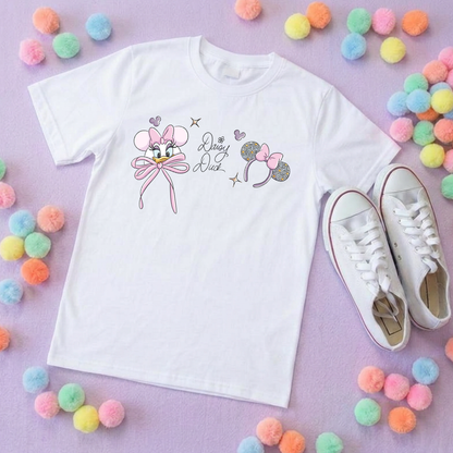 Magical Girlie Duck Bow Printed T-Shirt, Florida, Orlando, Magical World - Adults & Kids Sizes